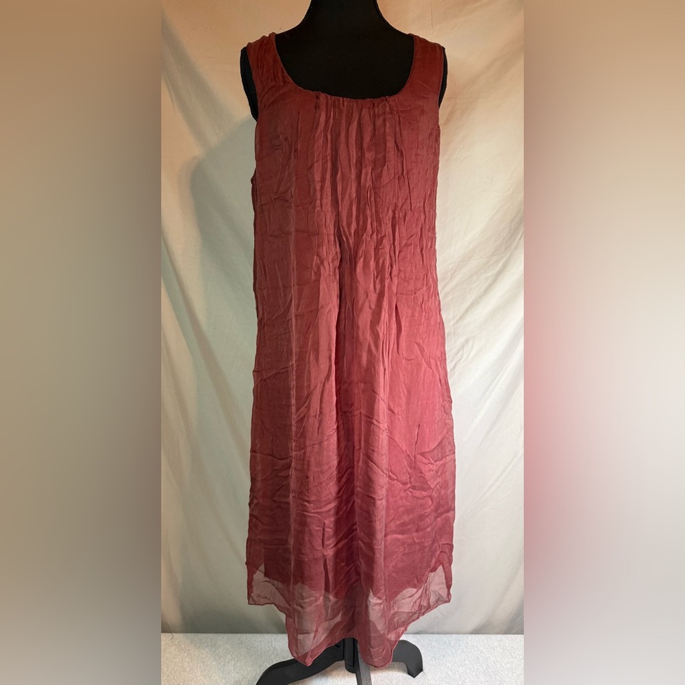 Adele Altman Maroon Midi Dress – Made‎ in Italy 🇮🇹✨